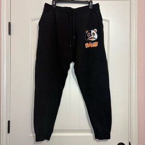 Born A Wild Soul BAWS Men‎ Jogger Black Orange White Bear Sweat Pants Streetwear